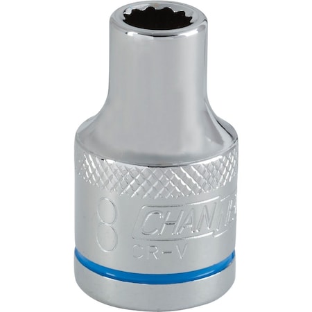 Channellock 1/2 In. Drive 8 mm 12-Point Shallow Metric Socket 397563